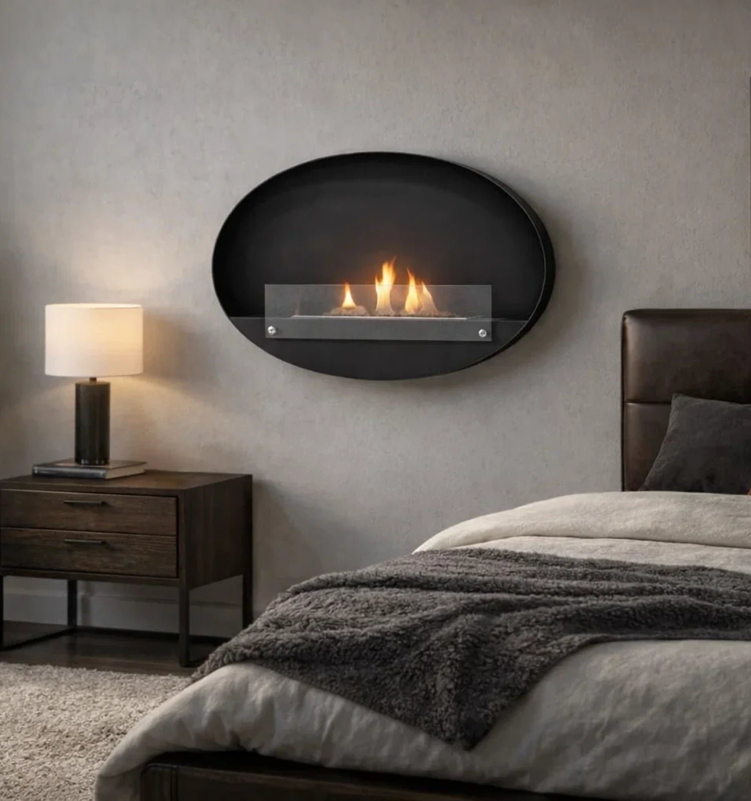 Maryland - Chimenea bioetanol de pared ovalada