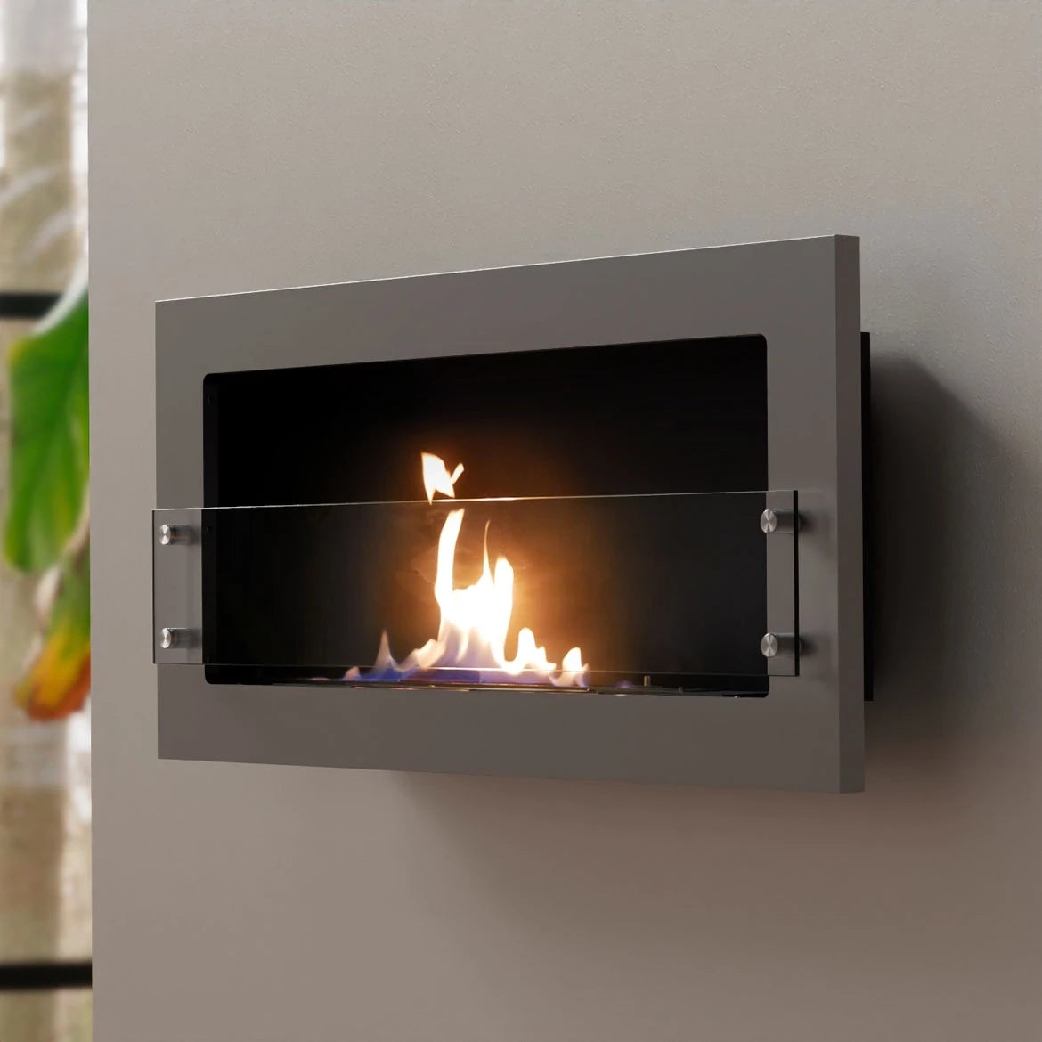 Texas Acero - Chimenea bioetanol de pared