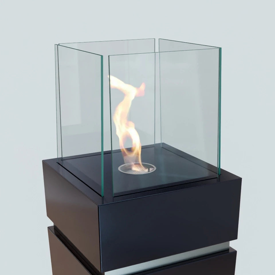 Chimenea de bioetanol estilo cono de cuatro caras