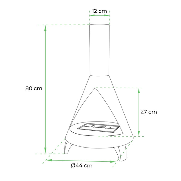 Salem - Chimenea de bioetanol estilo estufa de leña en acero