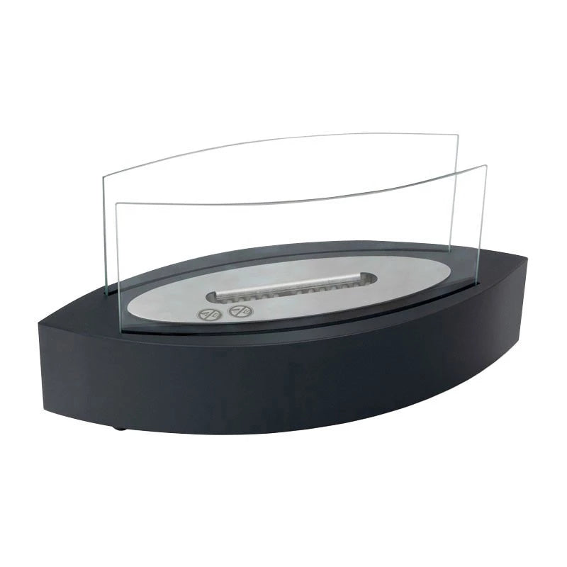 Chimenea de bioetanol de mesa ovalada - Negro