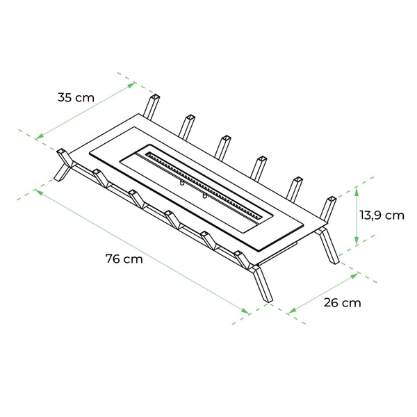 Quemador bioetanol - Imitación hogar - XL 80cm