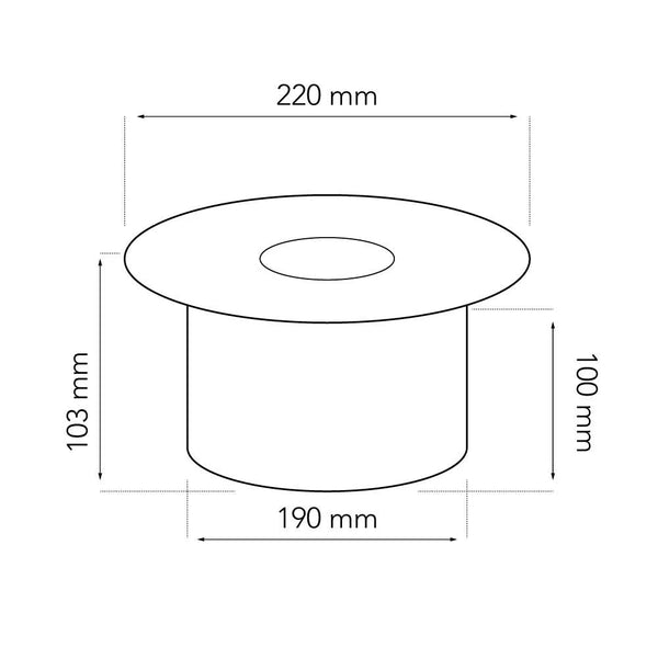 Quemador de bioetanol exterior redondo - 22 cm