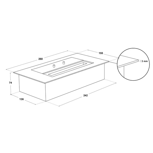 Quemador de Bioetanol Premium 1,5 litros - 26 cm