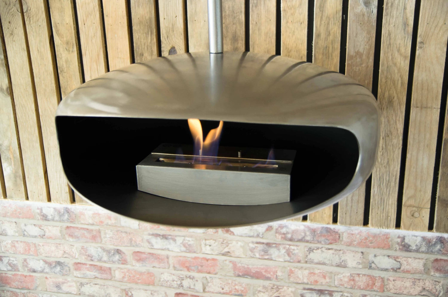 Hein and Haugaard UFO-60 Round-beamed, high-flame bio fireplace in steel