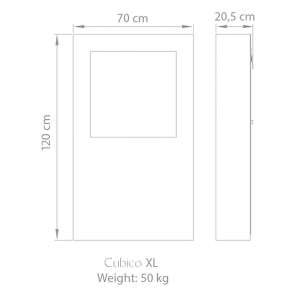 Safretti Cubico XL - acero inoxidable cepillado