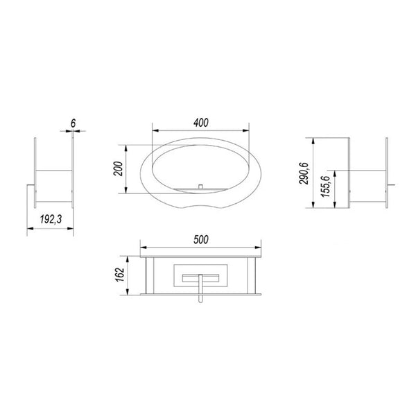 Oval - Chimenea de bioetanol ovalada