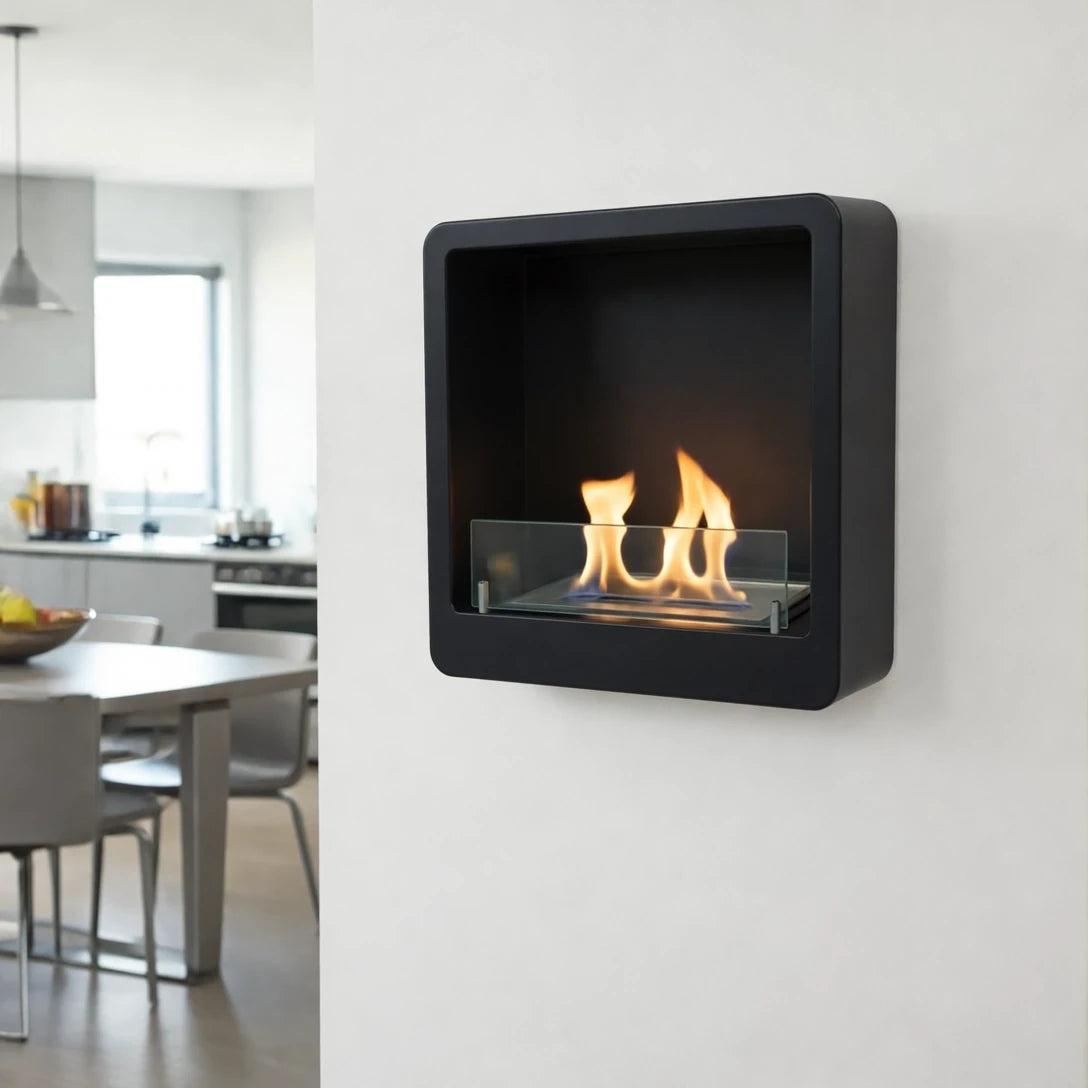 Chimenea Bioetanol Pared con Bordes Redondeados
