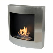 Chimenea bioetanol curvada de pared - Plateado