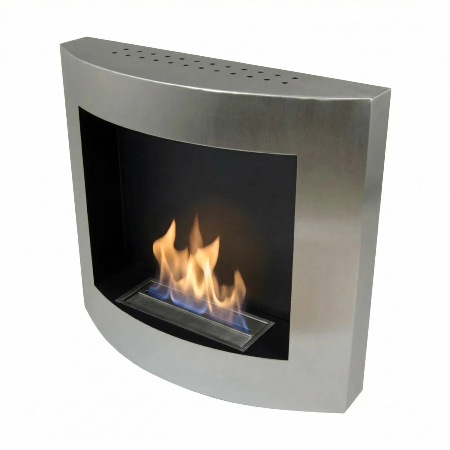Chimenea bioetanol curvada de pared - Plateado