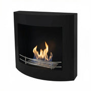 Chimenea de bioetanol curvada para pared - Negro