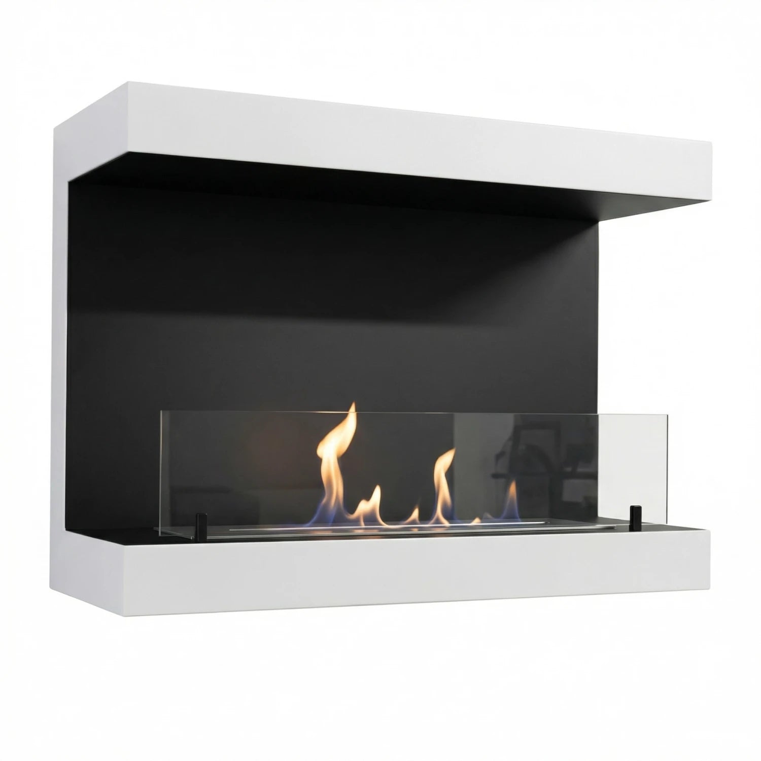 Dakota - Chimenea de bioetanol de pared blanca 80cm