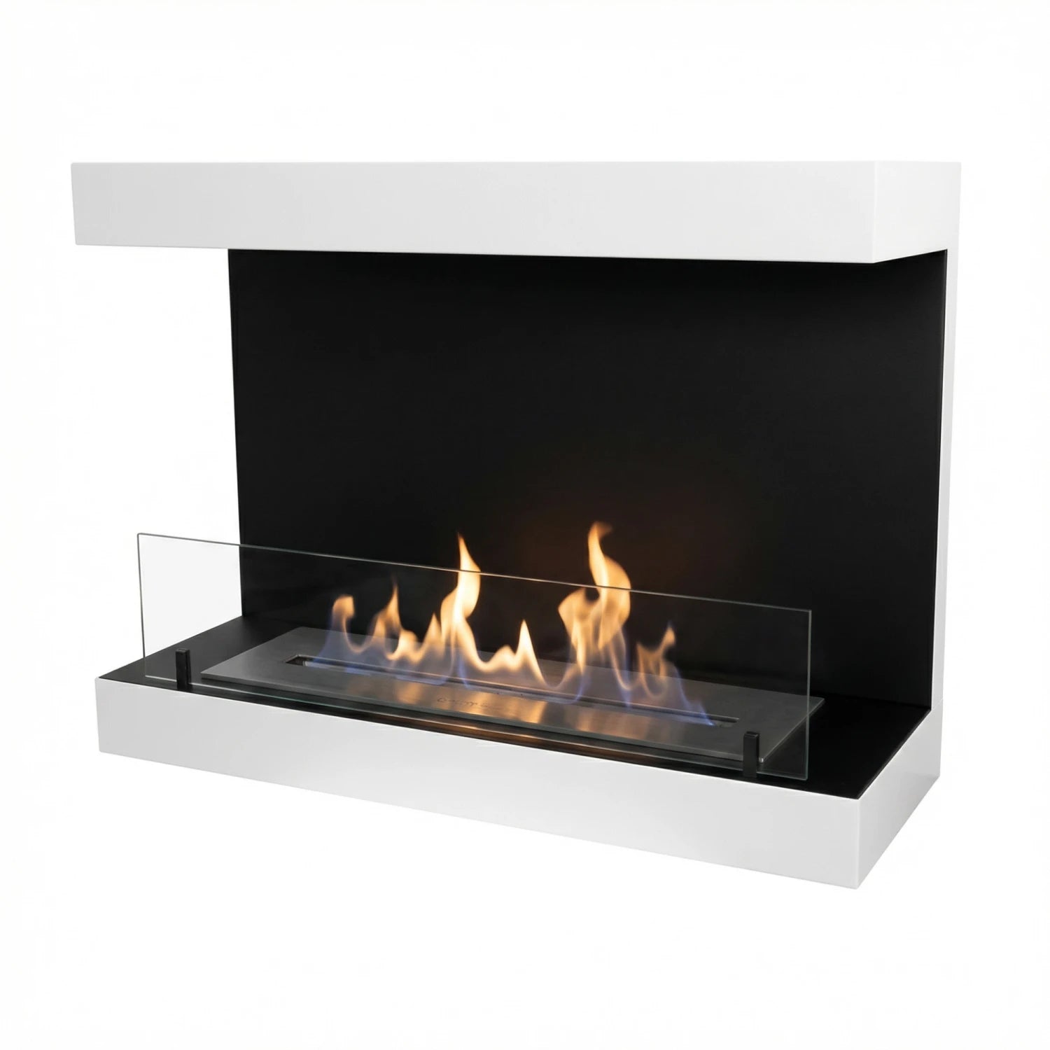 Dakota - Chimenea de bioetanol de pared blanca 80cm