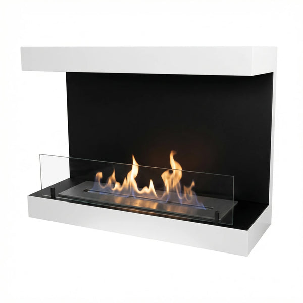 Dakota - Chimenea de bioetanol de pared blanca 80cm