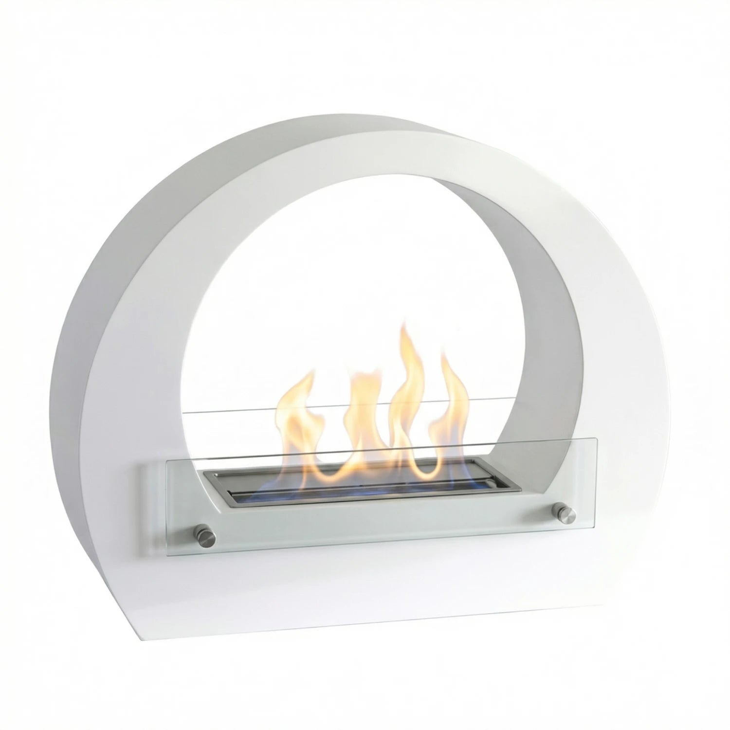 Dallas - Chimenea bioetanol arqueada - Blanco