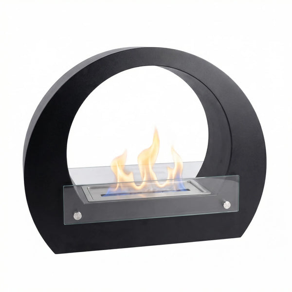 Chimenea bioetanol arqueada - Negro