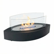 Chimenea de bioetanol de mesa ovalada - Negro
