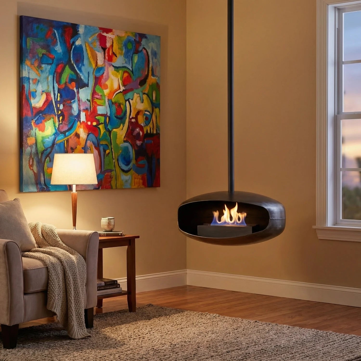 New York UFO-50 Hein & Haugaard ceiling-mounted bio fireplace