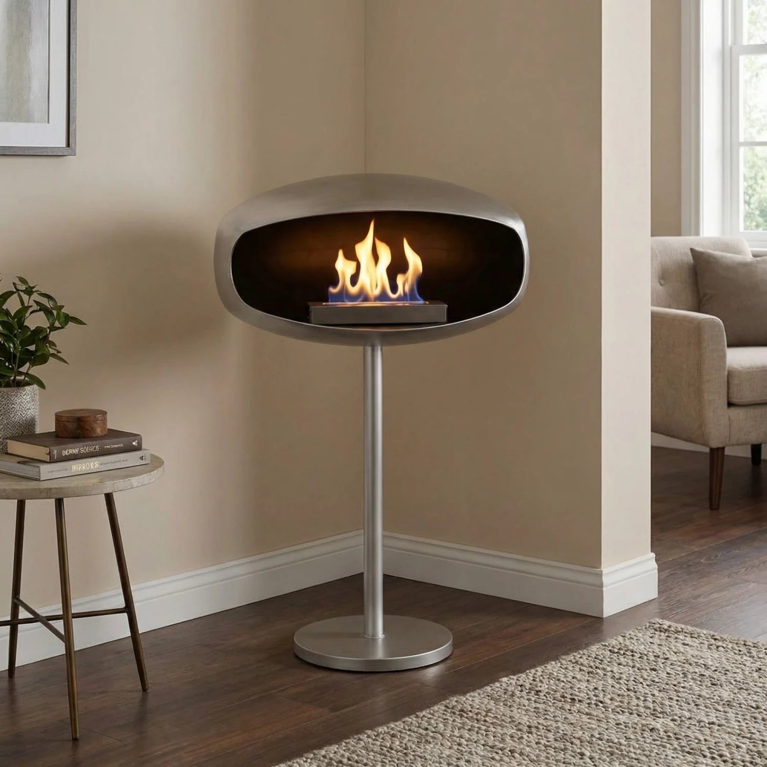 Freestanding biofire steel UFO-60 from Hein & Haugaard