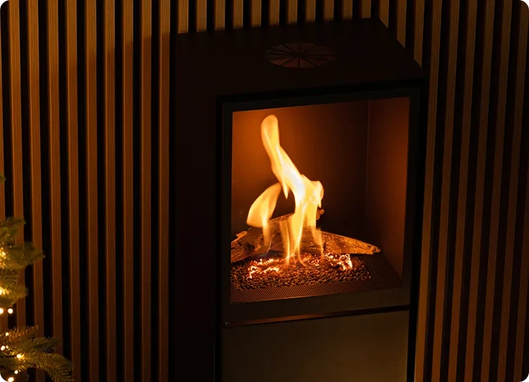 Decoración de chimenea de bioetanol