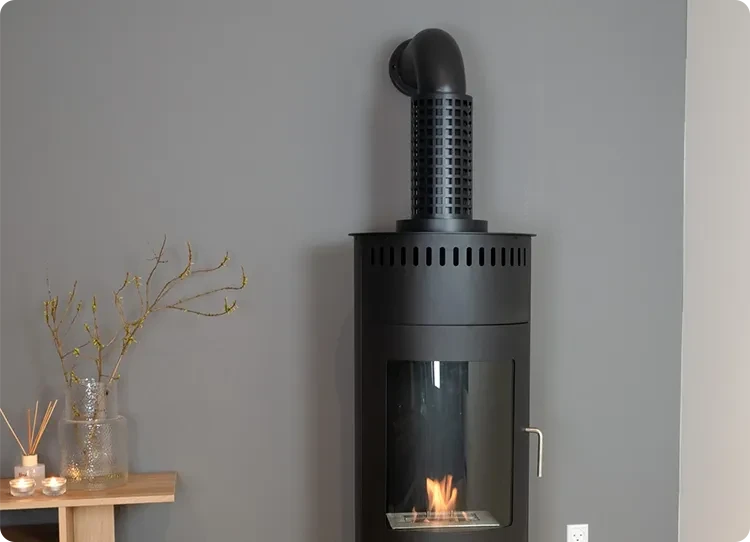 Chimenea de bioetanol con falso conducto