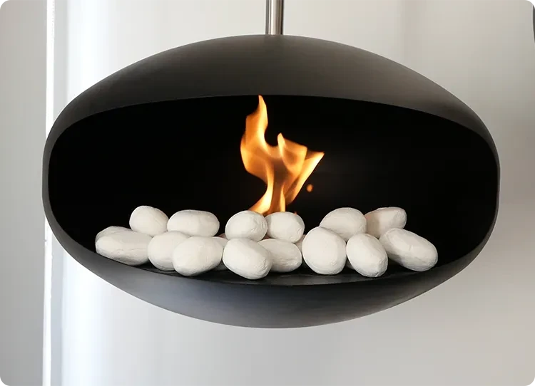 Decoración de chimenea de bioetanol