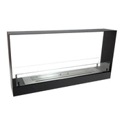 Chimenea de bioetanol de ventana negra 100 cm