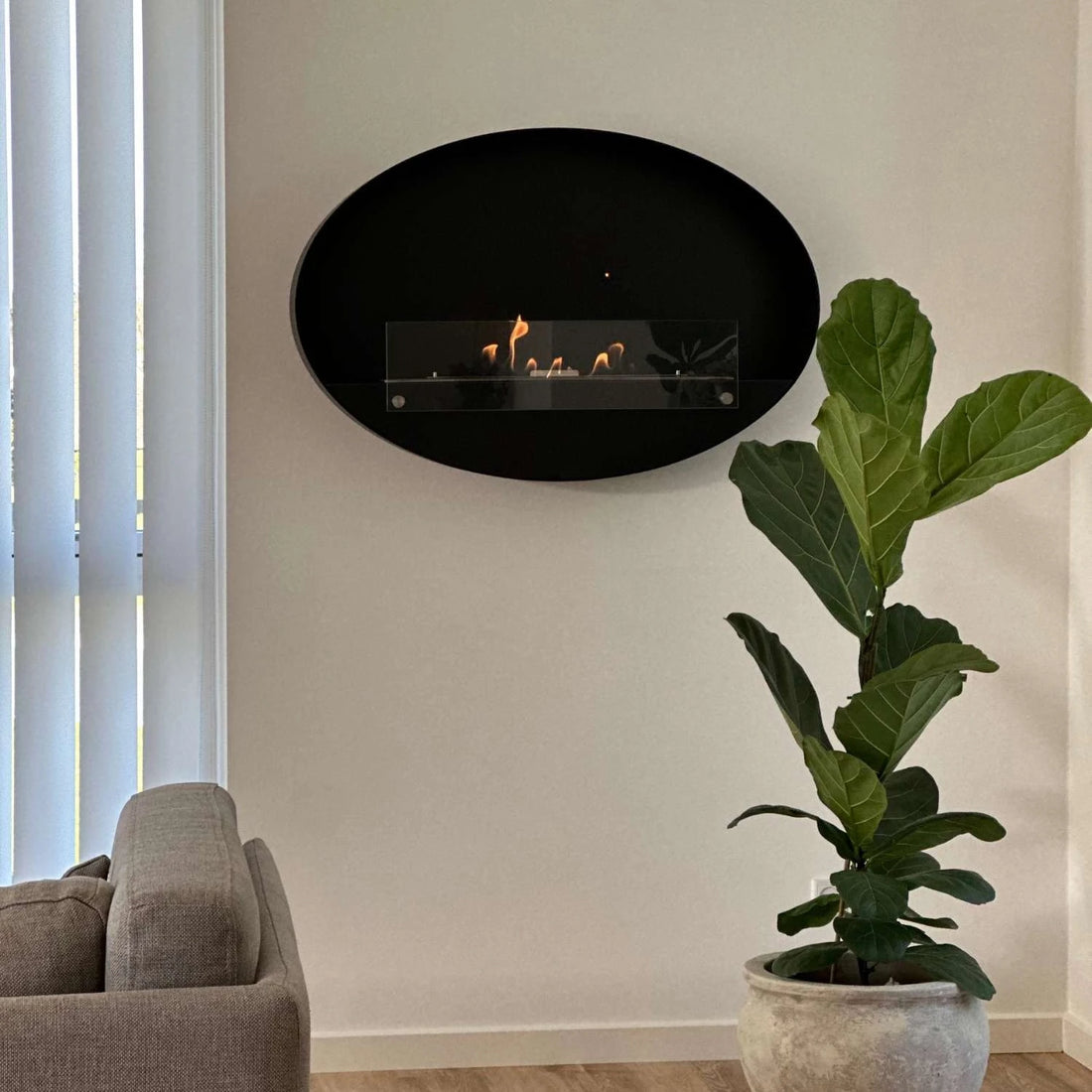 Maryland - Chimenea bioetanol de pared ovalada