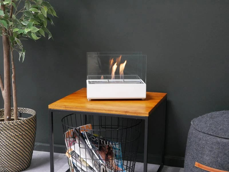 Chimenea de bioetanol blanco de mesa