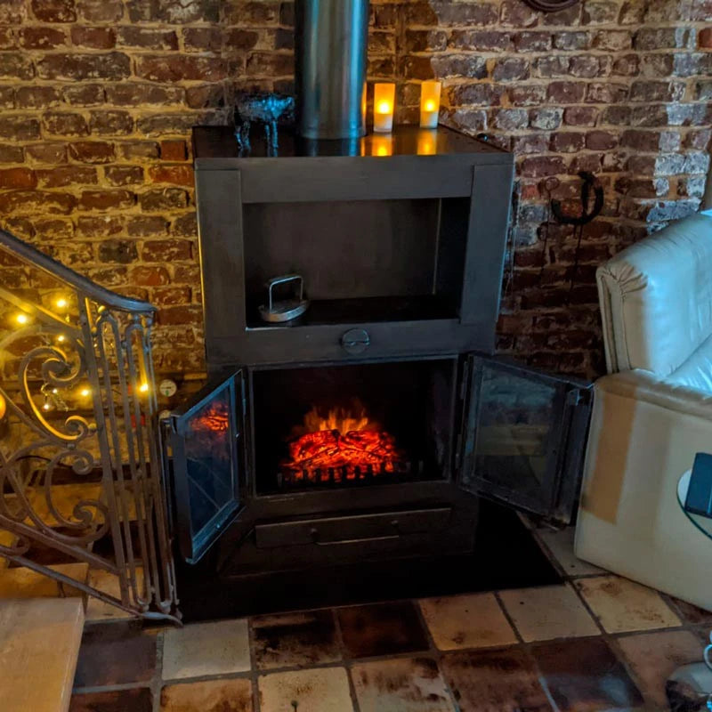 Inserto de chimenea eléctrica para chimenea abierta