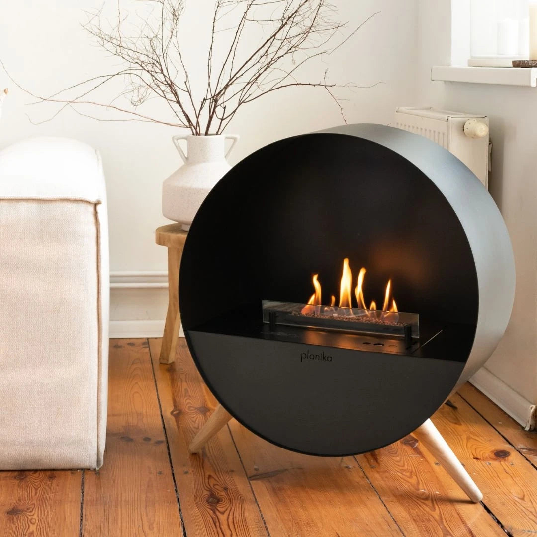 Planika Bubble Floor automatic free-standing bioethanol fireplace