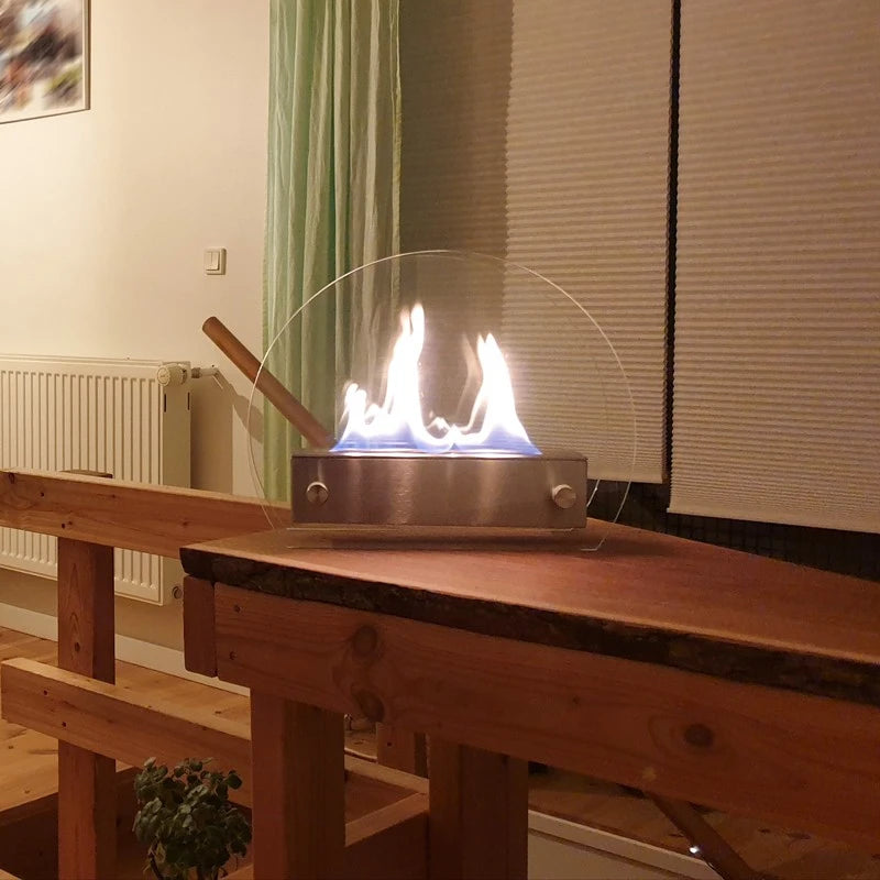 Chimenea de bioetanol de mesa redonda