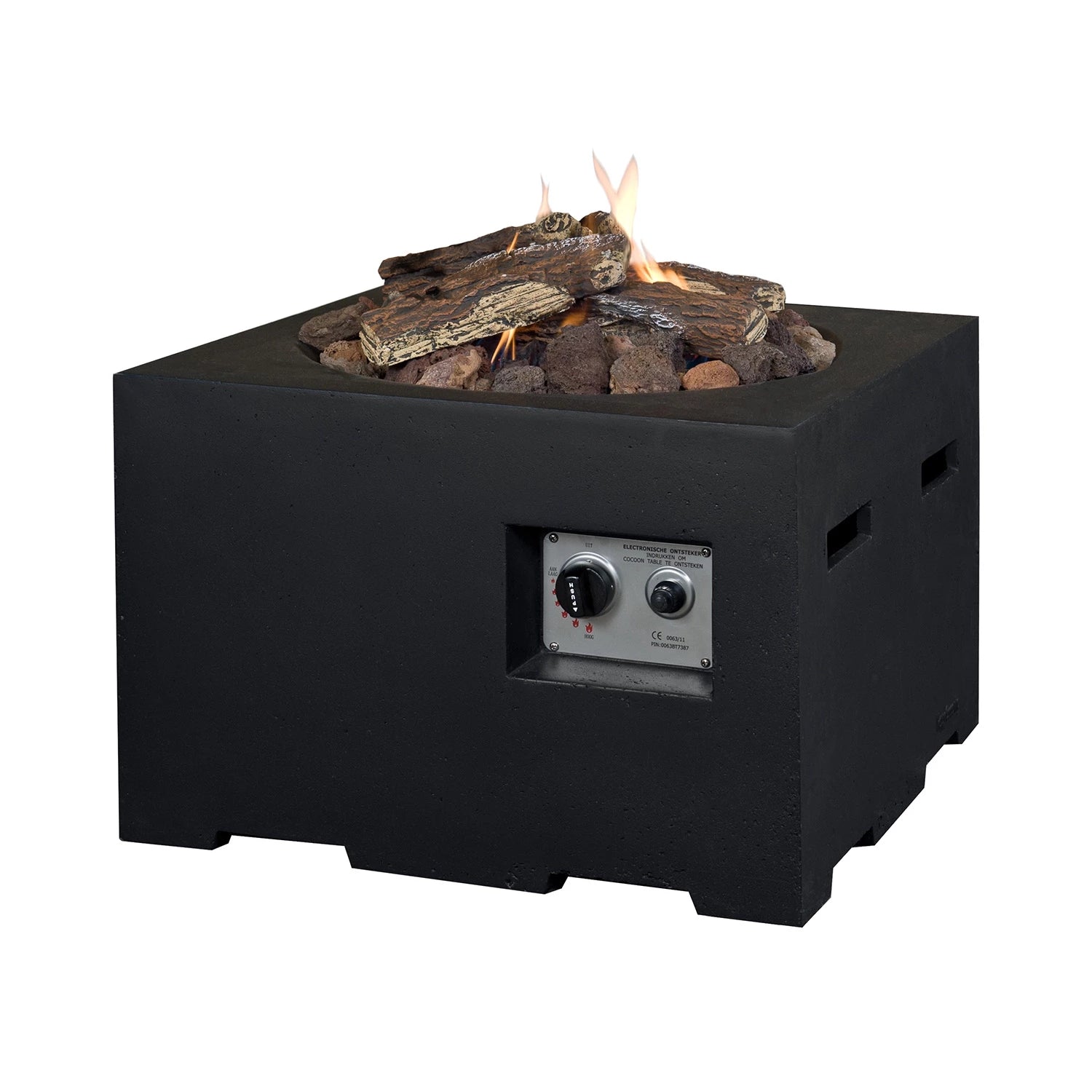 Happy Cocooning Fire Table Small Square Black