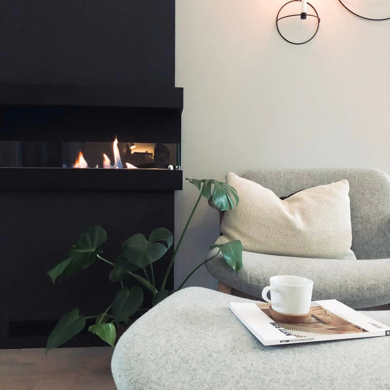 Chimenea de esquina integrada 85 cm para lado derecho