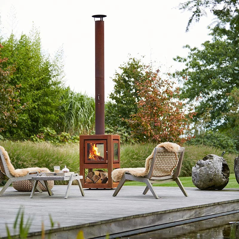 brasero de acero corten