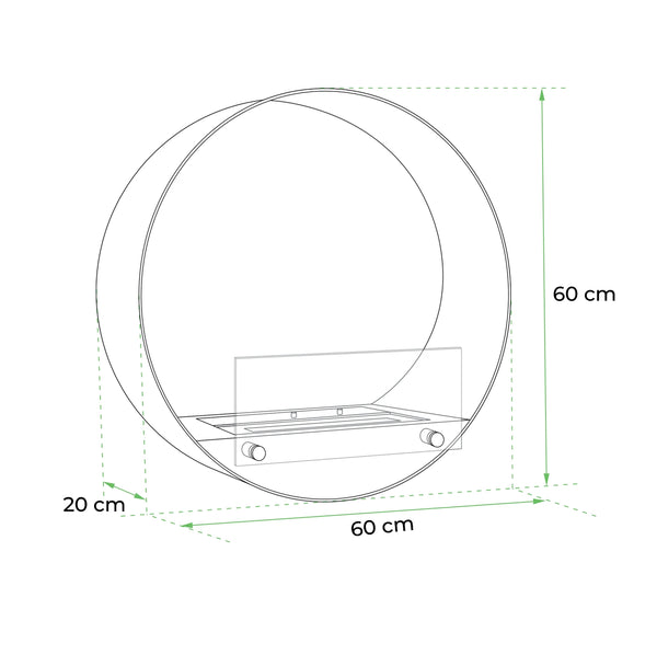 Delaware Blanco - Chimenea bioetanol de pared