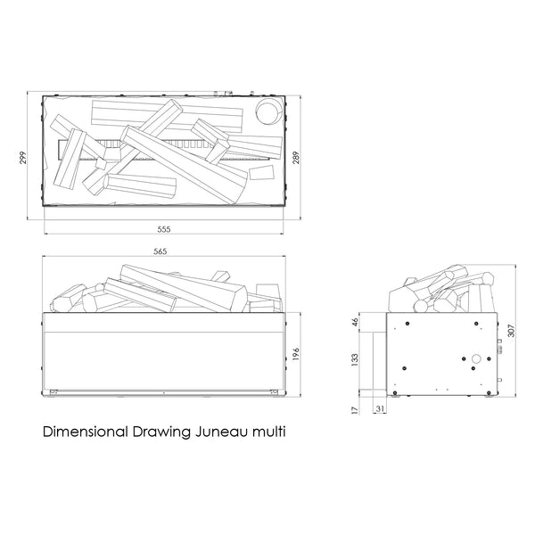 Juneau Multi - Inserto de vapor de agua para chimenea abierta