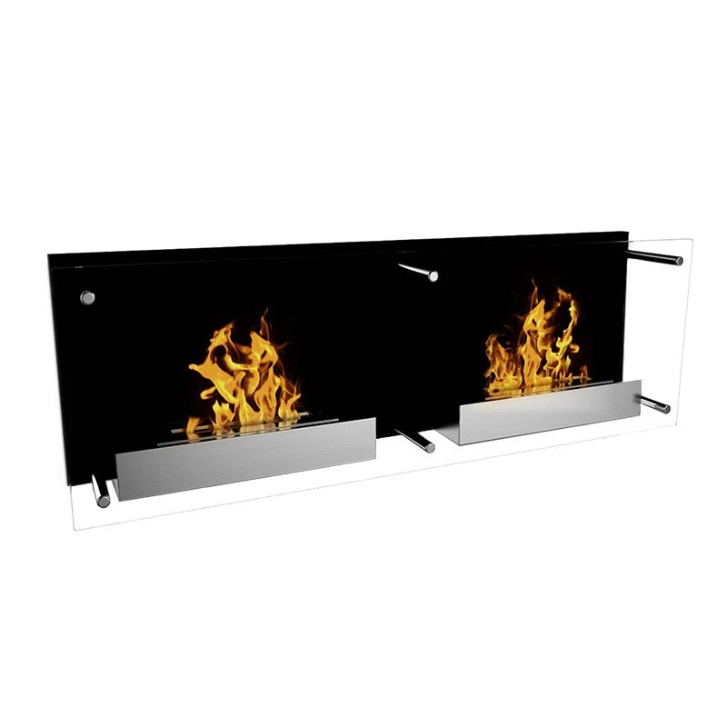 Impressive fireplace with 2 burners