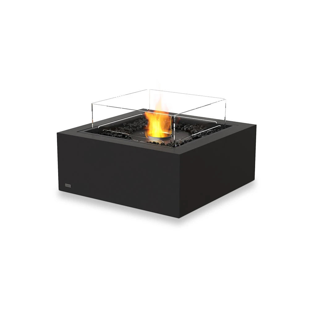 Base 30 bioethanol fire pit, sleek square outdoor style