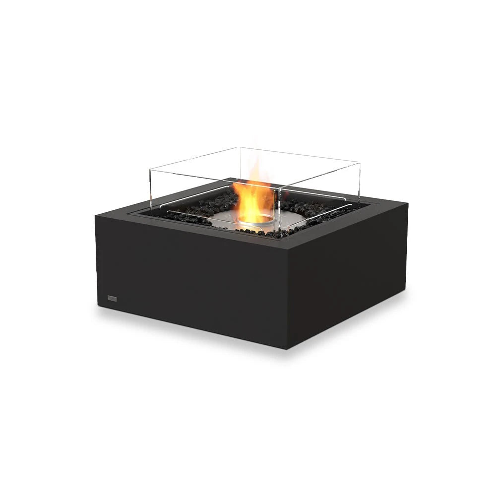 Base 30 bioethanol fire pit, sleek square outdoor style