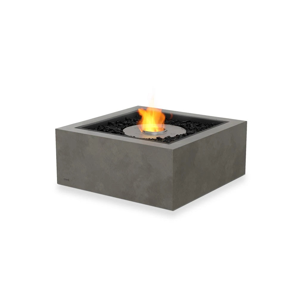 Base 30 bioethanol fire pit, sleek square outdoor style