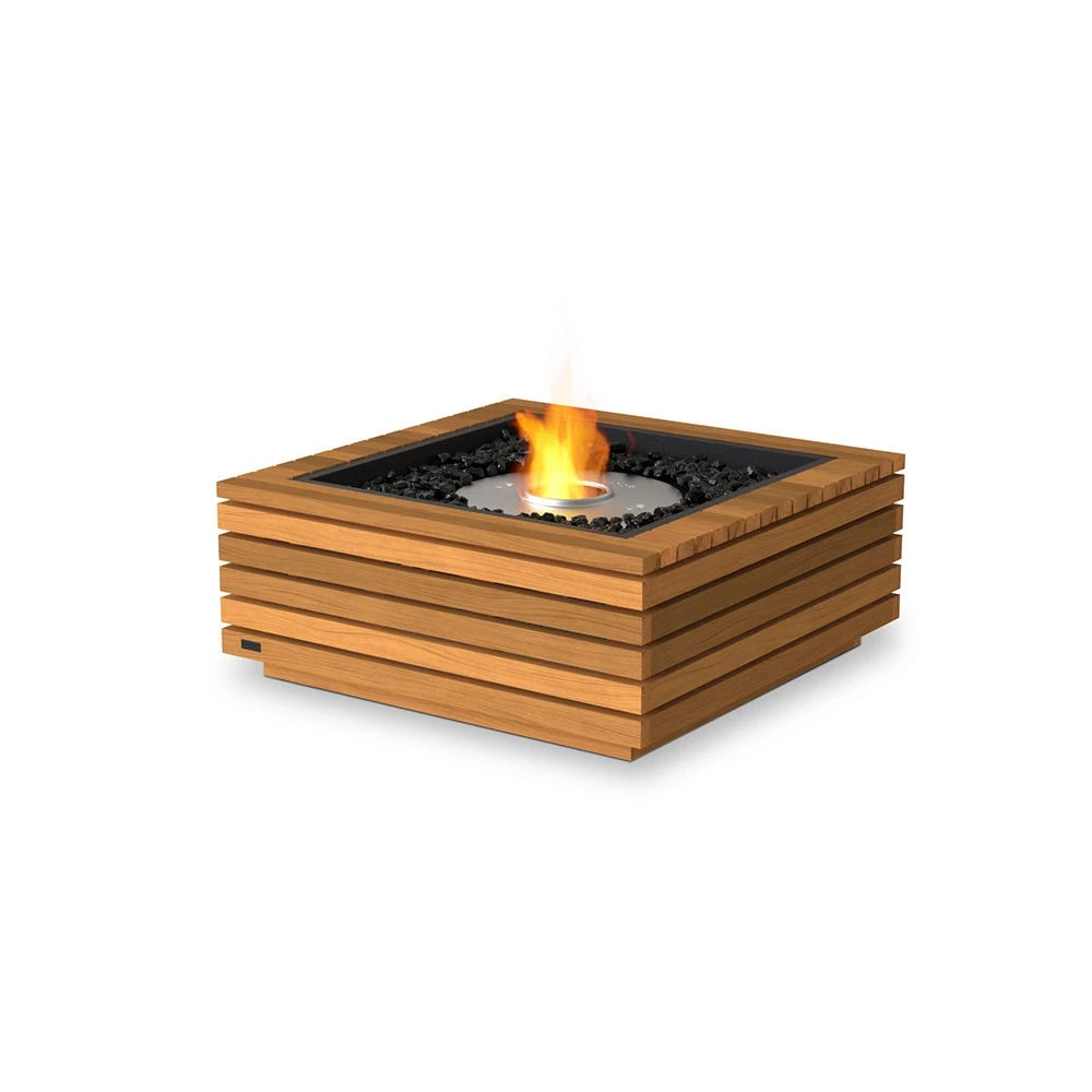Base 30 bioethanol fire pit, sleek square outdoor style