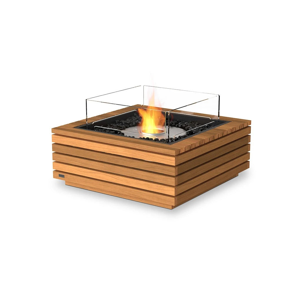 Base 30 bioethanol fire pit, sleek square outdoor style