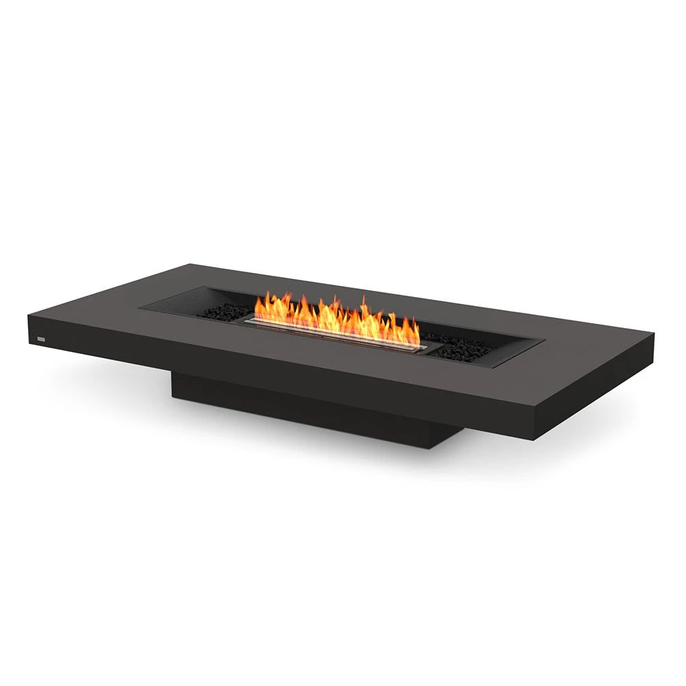 Gin 90 Low bioethanol fire pit, low-profile rectangular design