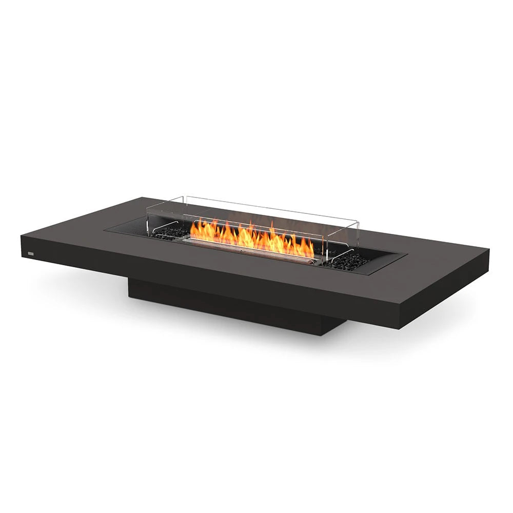 Gin 90 Low bioethanol fire pit, low-profile rectangular design