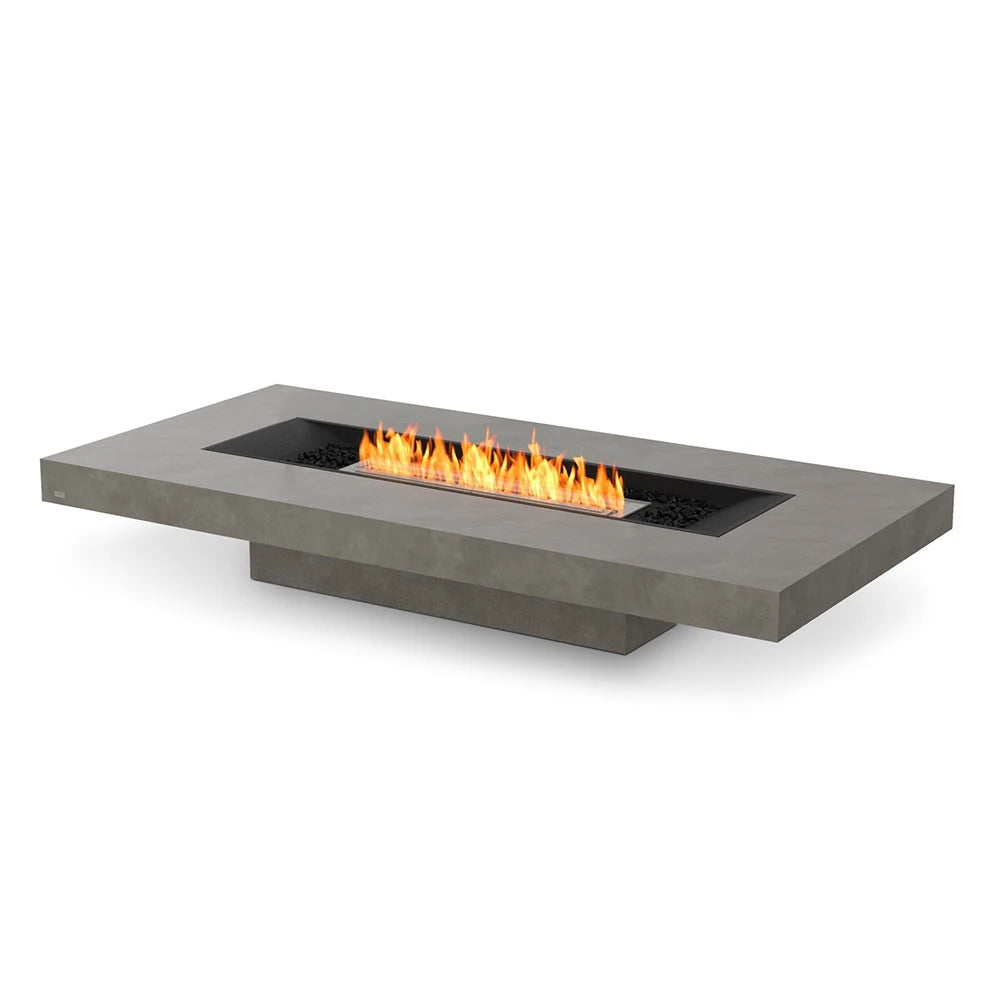 Gin 90 Low bioethanol fire pit, low-profile rectangular design
