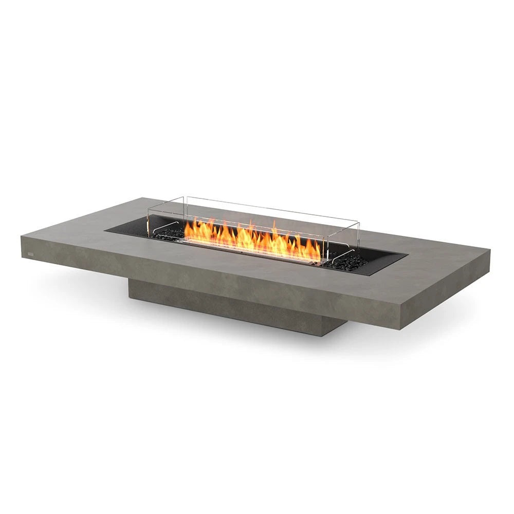 Gin 90 Low bioethanol fire pit, low-profile rectangular design