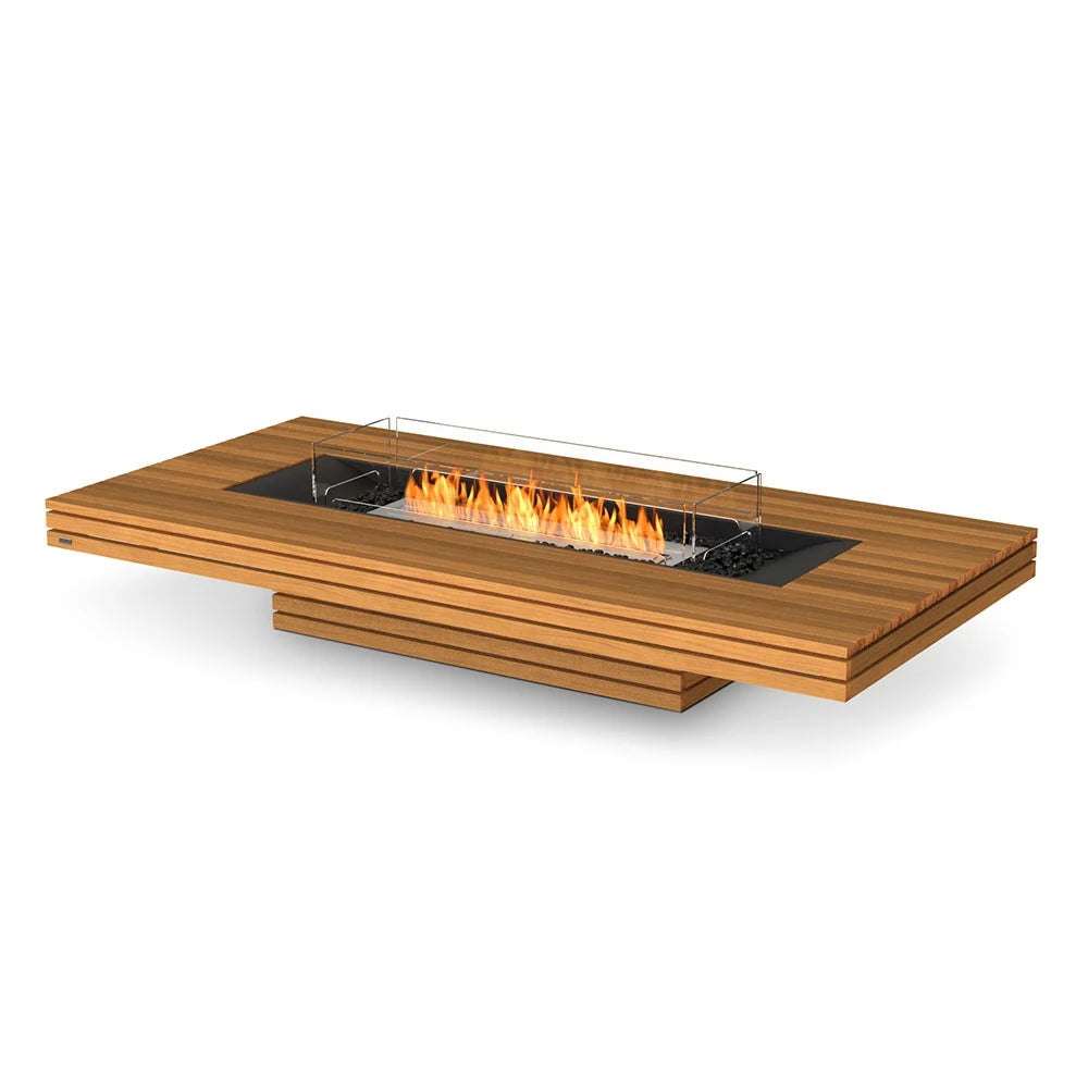 Gin 90 Low bioethanol fire pit, low-profile rectangular design