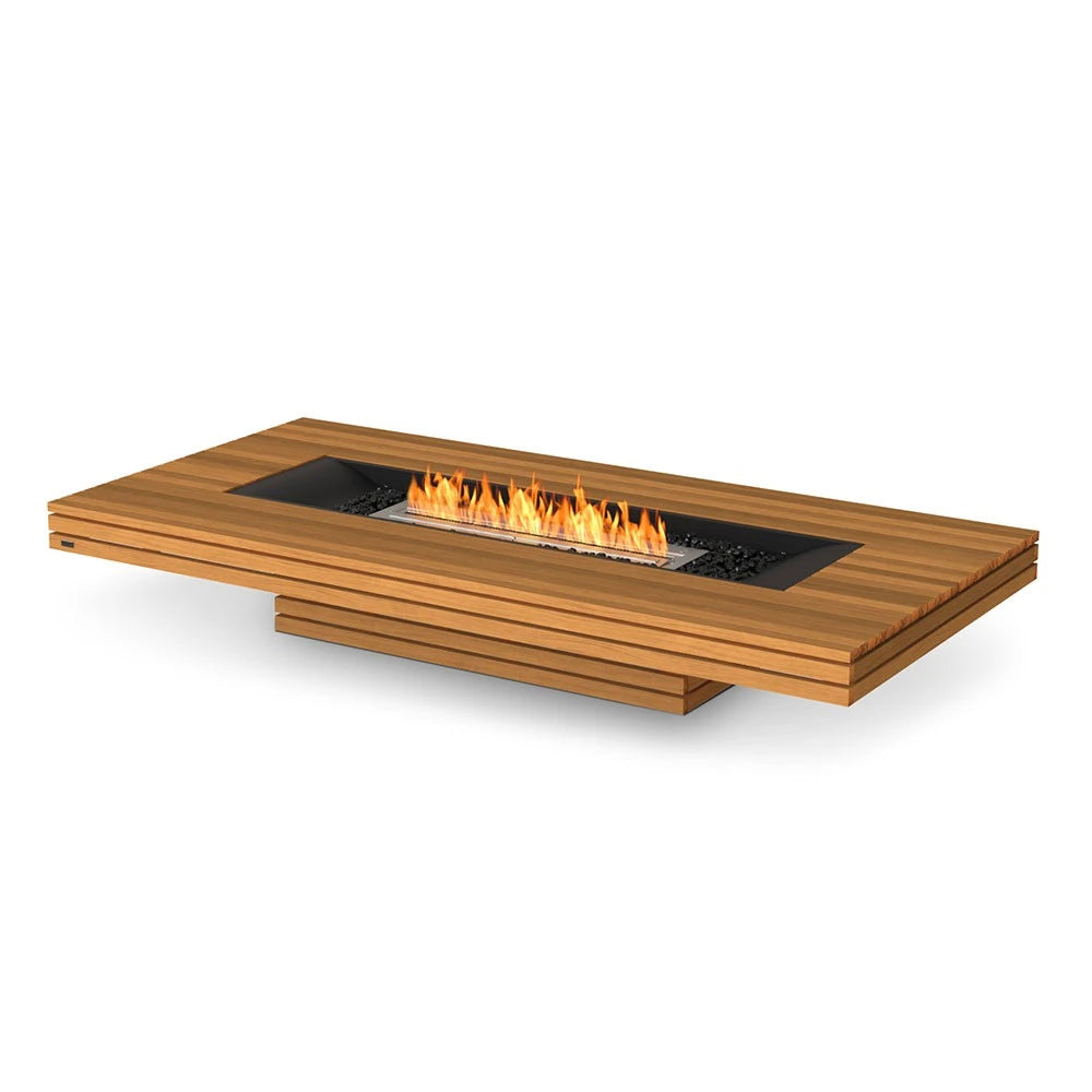Gin 90 Low bioethanol fire pit, low-profile rectangular design