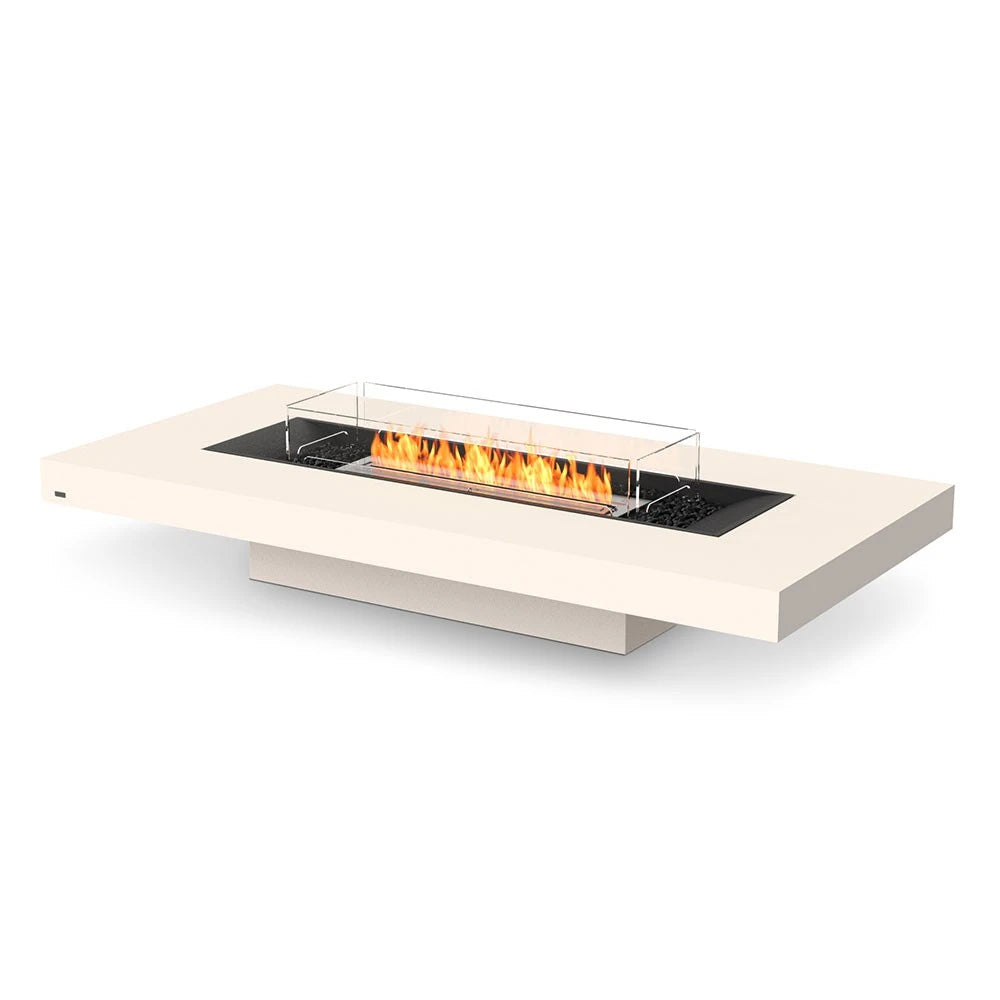 Gin 90 Low bioethanol fire pit, low-profile rectangular design